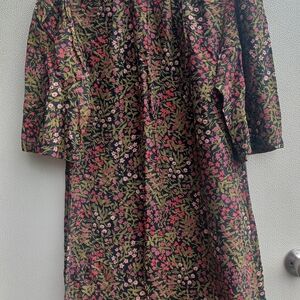 Silk Floral Patterned Dress